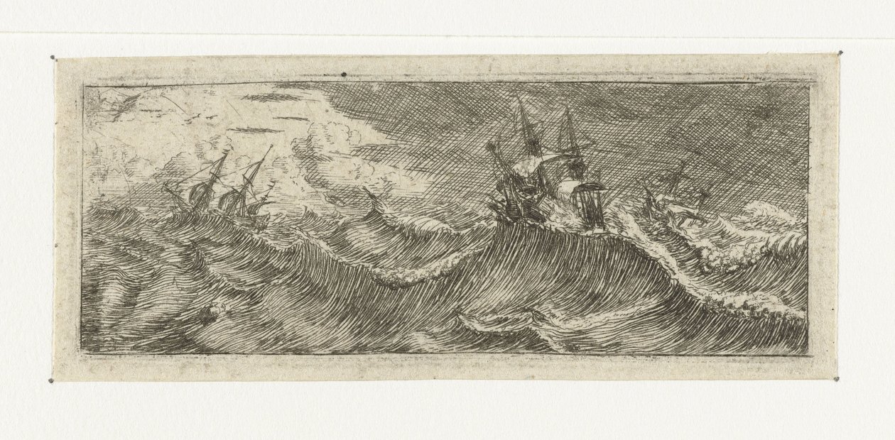 Liten havsbild med fartyg i en storm Small Seascapes (serietitel) av Reinier Nooms