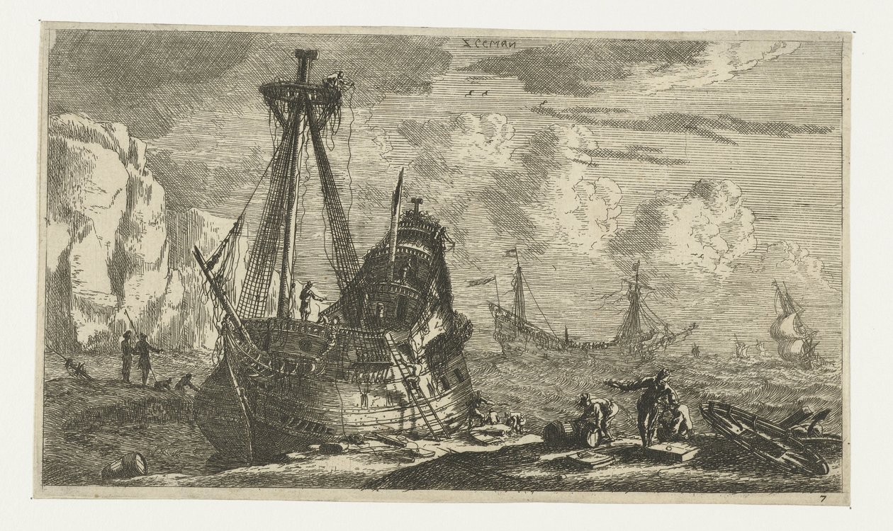 Nedmonterat segelfartyg Quelque navieres (serietitel) Några segelfartyg (serietitel) av Reinier Nooms