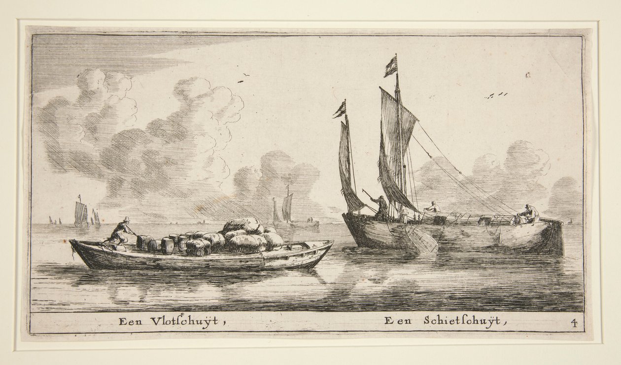 Två båtar (A Vlotschuyt, A Schietschuyt) av Reinier Nooms