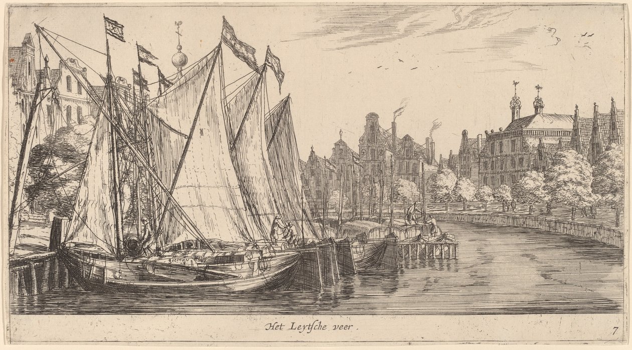 Färjan till Leiden (Leytsche-färjan) av Reinier Nooms, called Zeeman