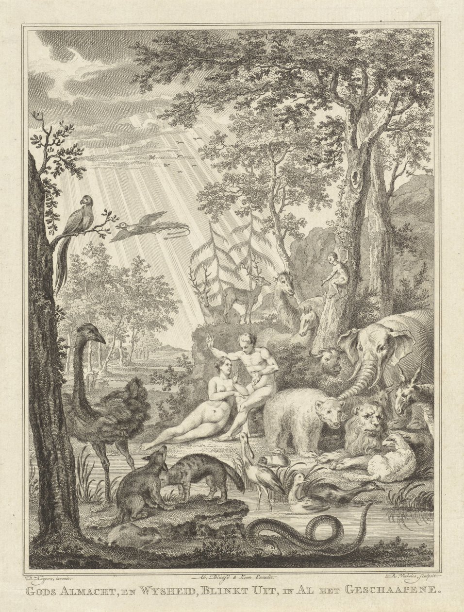 Adam och Eva i paradiset av Reinier Vinkeles (I)