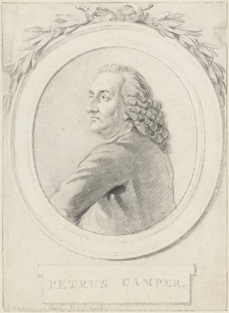 Porträtt av professor Petrus Camper av Reinier Vinkeles (I)