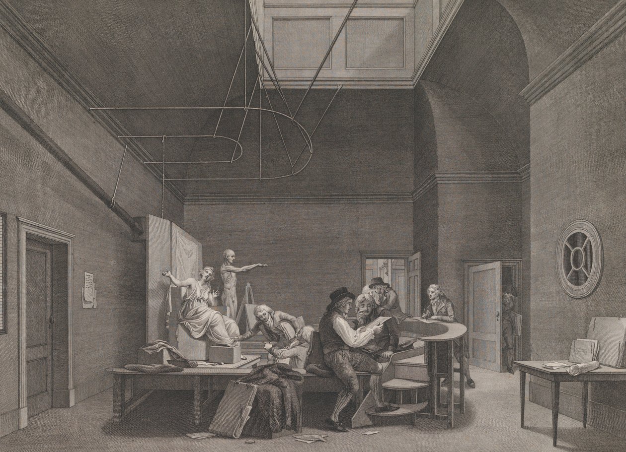 Ritakademin vid Felix Meritis Society i Amsterdam, ca. 1800. av Reinier Vinkeles