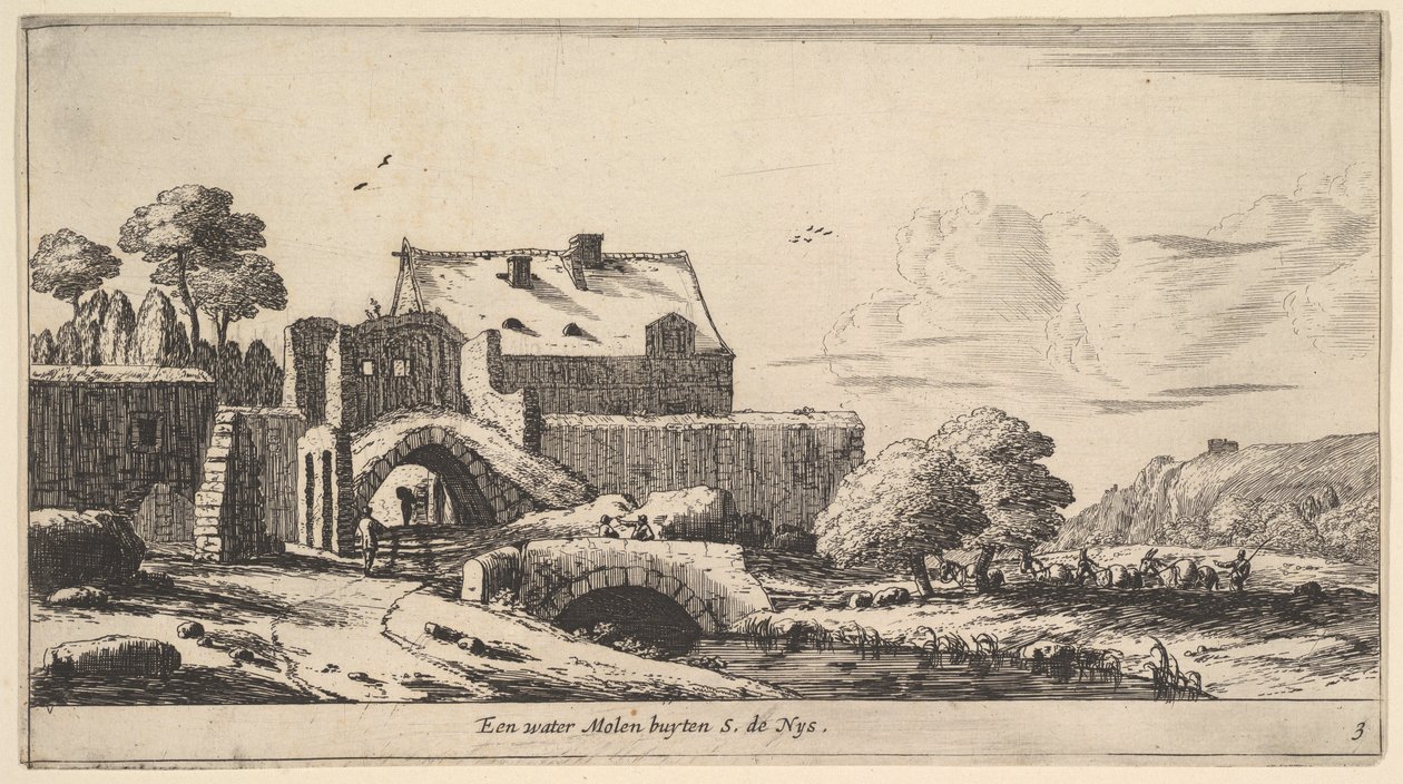 En vattenkvarn nära St. Denis, 1600-talet. av Reinier Zeeman
