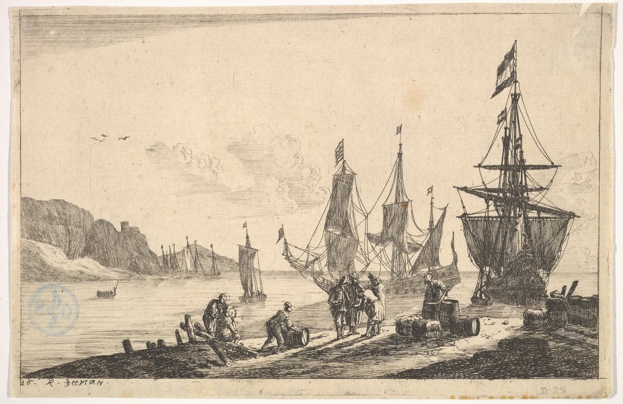 Vik med segelfartyg, 1600-talet. av Reinier Zeeman