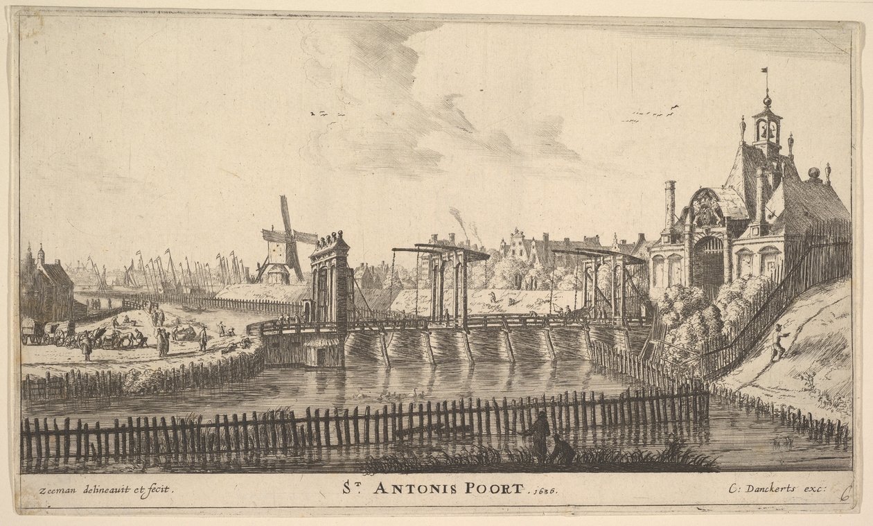 St. Antonis Poort, Amsterdam, mitten av 1600-talet. av Reinier Zeeman