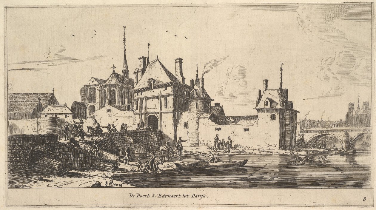 Ingångsporten till St. Bernard i Paris, 1600-talet. av Reinier Zeeman