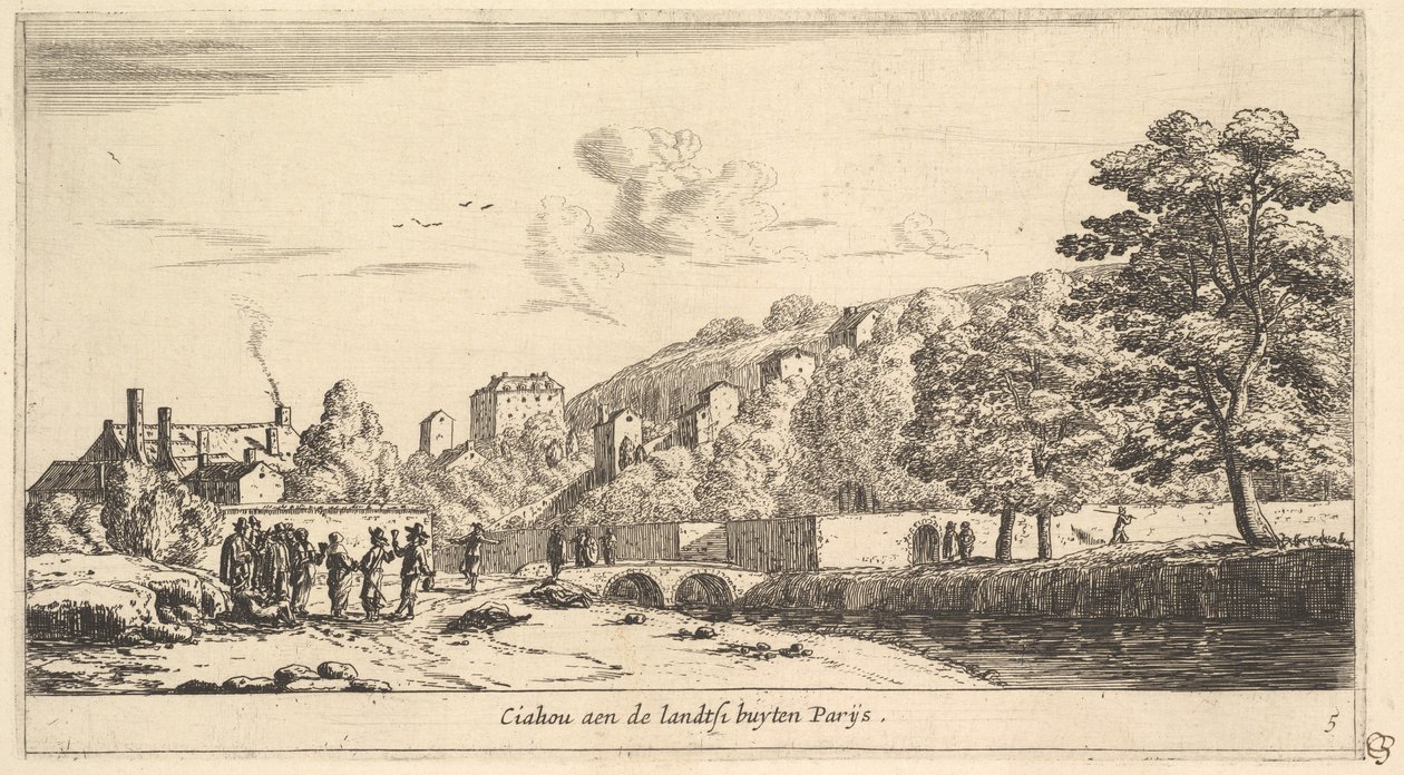 Utsikt över Chaillot i Paris, 1600-talet. av Reinier Zeeman