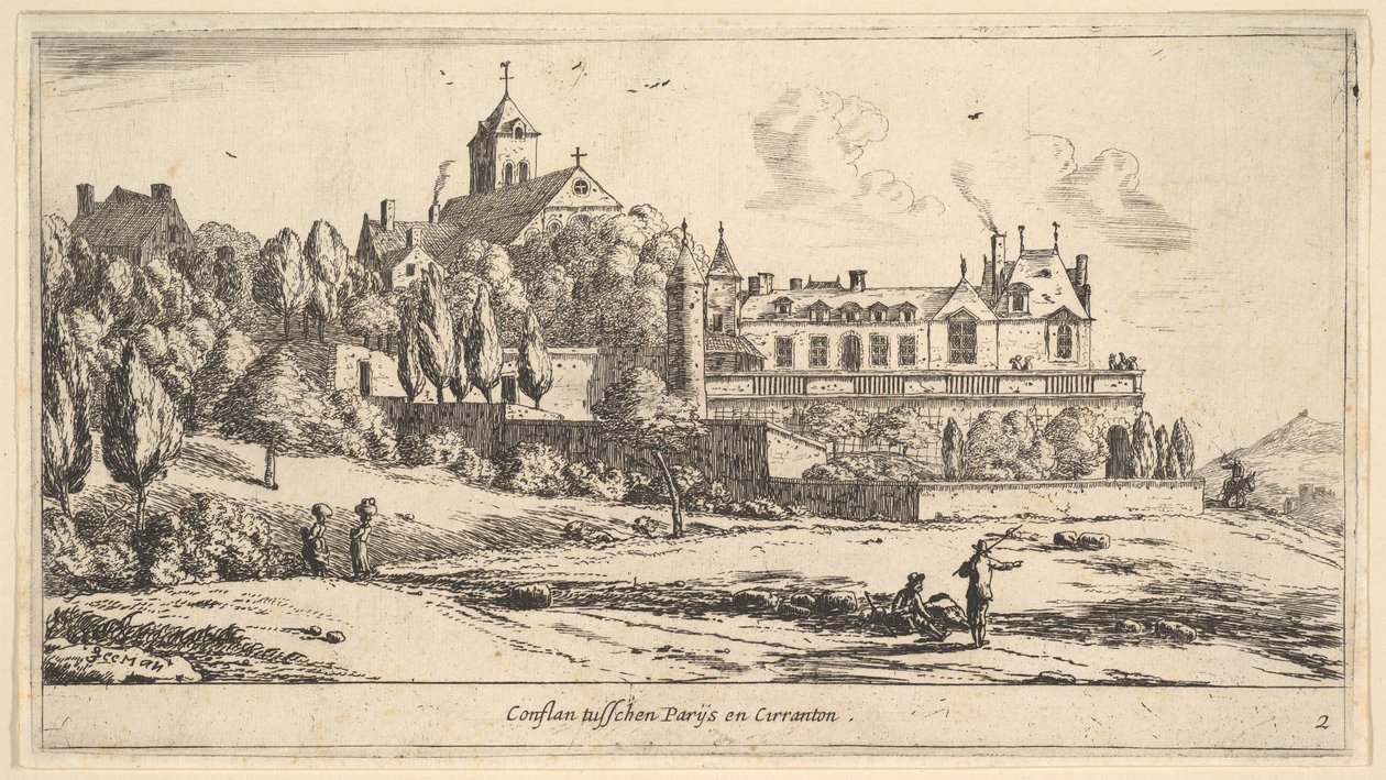 Vy över Conflans, 1600-talet. av Reinier Zeeman