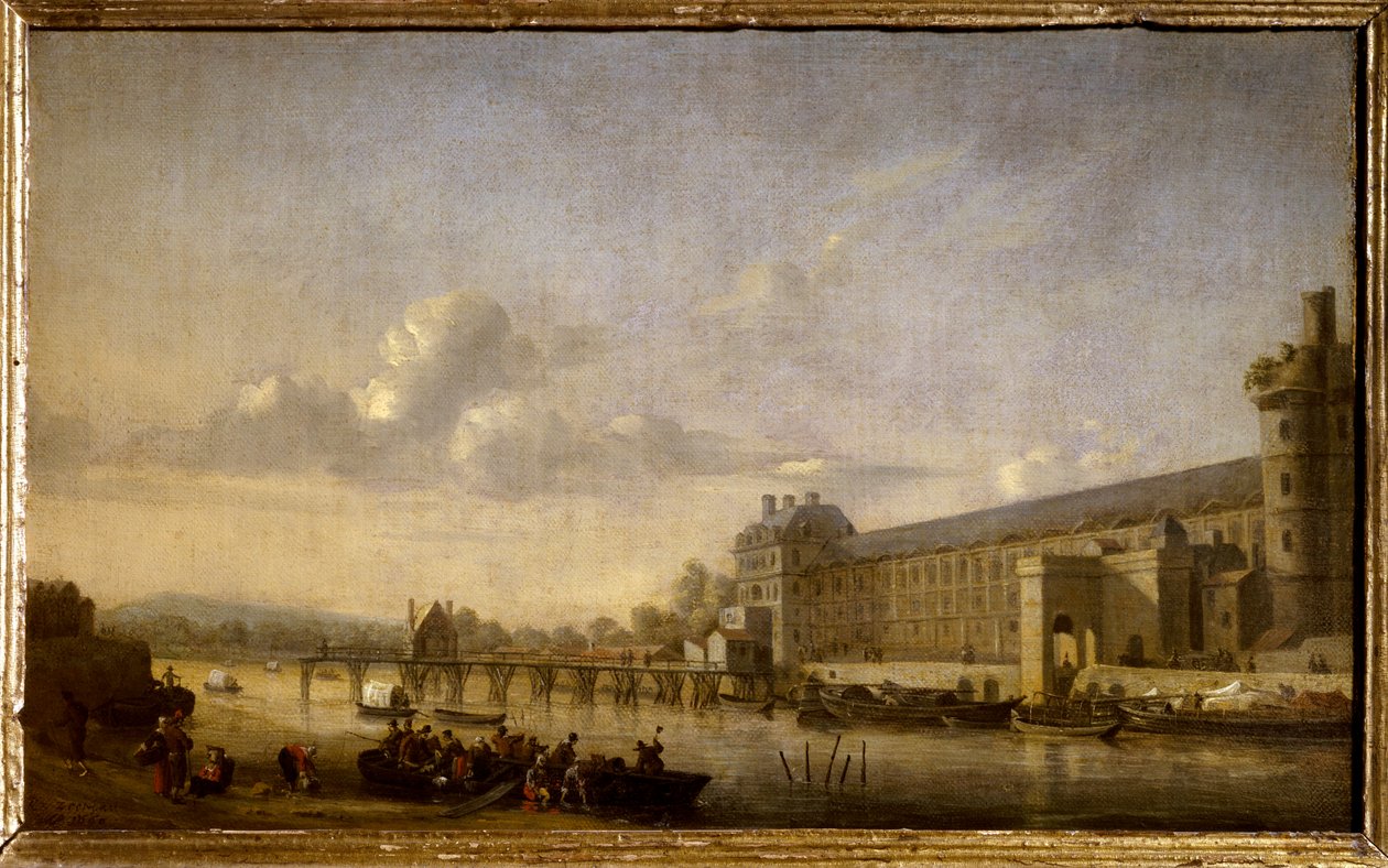 Utsikt över Seine med sydfasaden och Louvrens storslagna galleri av Reinier Nooms dit Zeeman (1623-1667) 1660 Sön. 0,26x0,41 m Paris, Louvren. av Reinier Zeeman