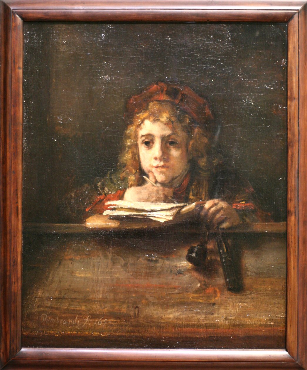 Titus at his desk av Rembrandt van Rijn