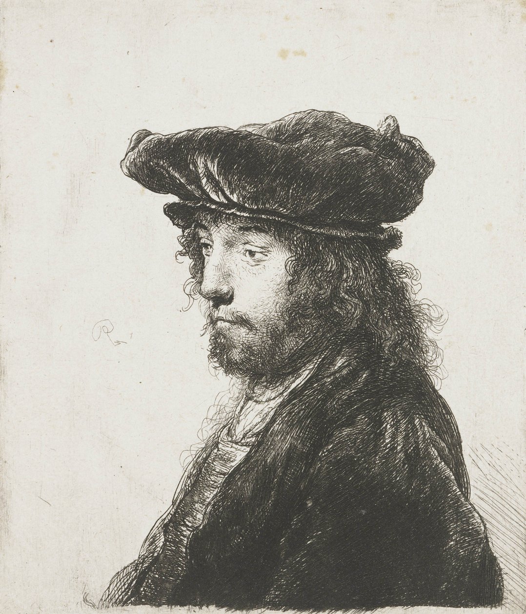 Fjärde orientaliska huvudet, efter Jan Lievens, 1633-37 av Rembrandt van Rijn