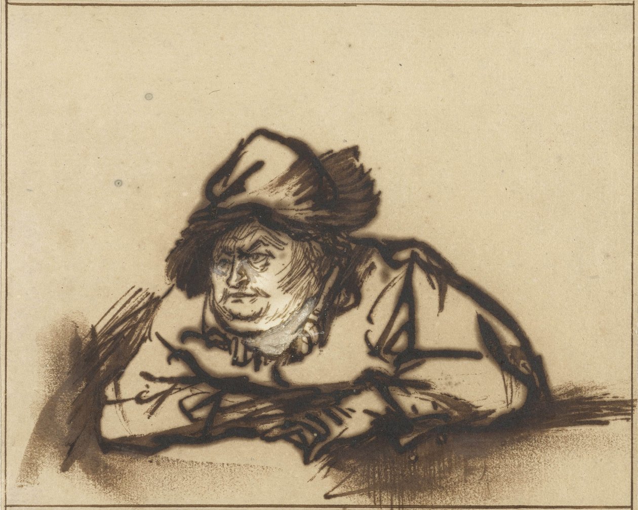 Porträtt av skådespelaren Willem Bartholsz Ruyter, ca 1638 av Rembrandt van Rijn