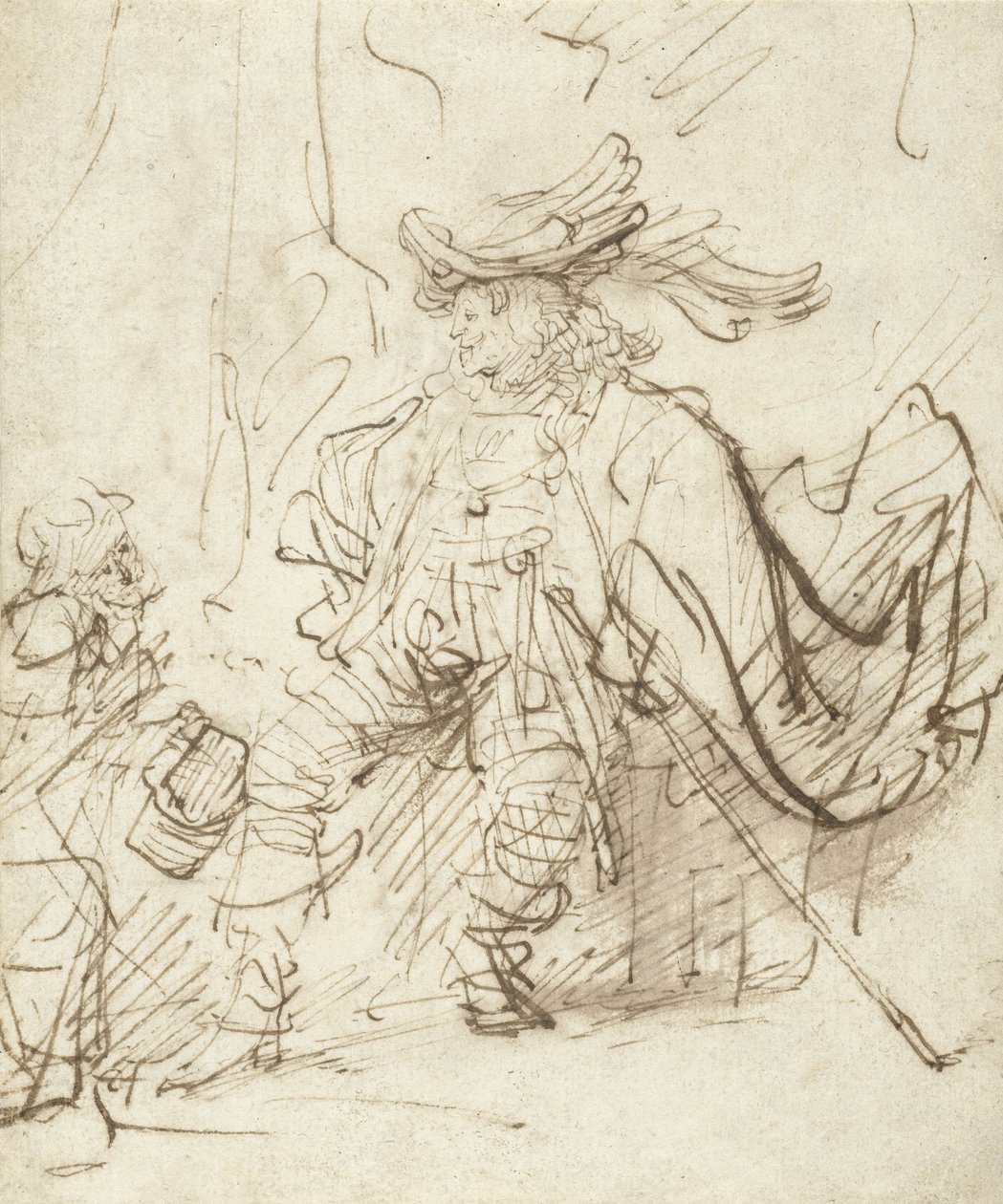Sittande skådespelare i rollen som Capitano, ca 1634-36 av Rembrandt van Rijn