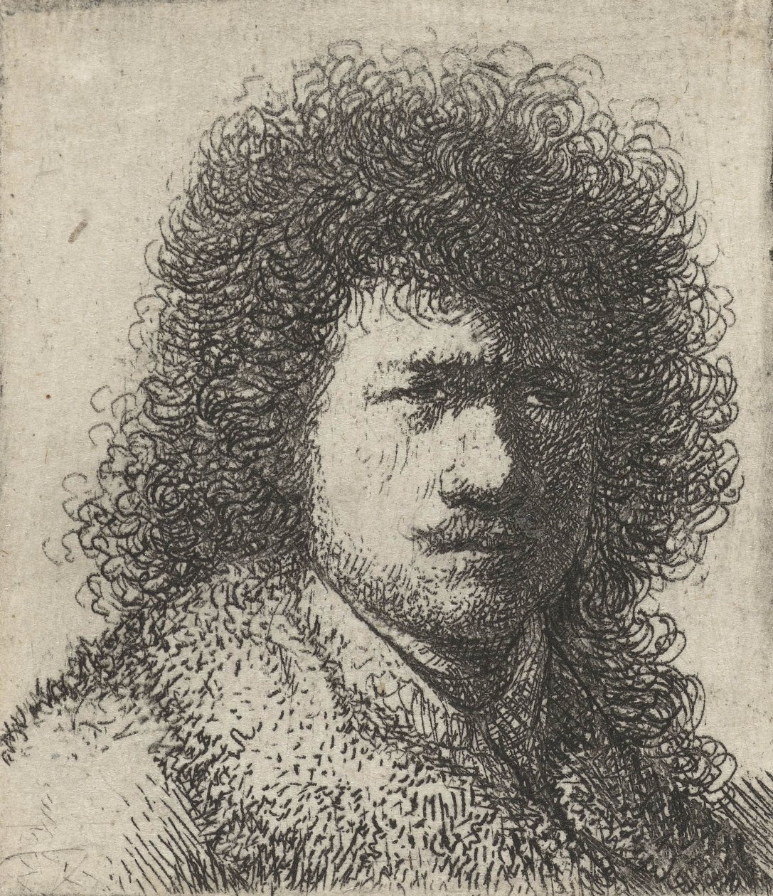Självporträtt med ostädat hår, 1628-31 av Rembrandt van Rijn