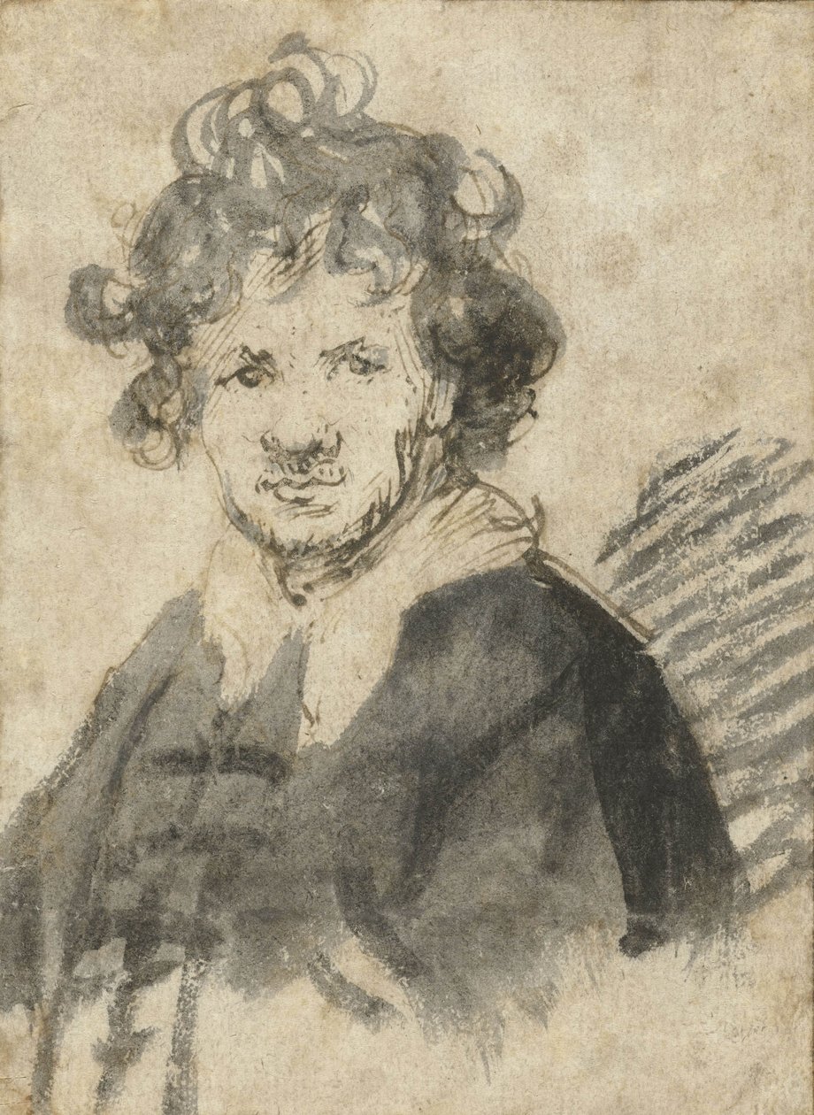 Självporträtt med rufsigt hår, ca 1628-29 av Rembrandt van Rijn
