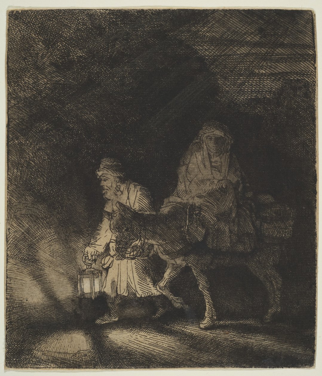 Flight into Egypt: a Night Piece, 1651 av Rembrandt van Rijn