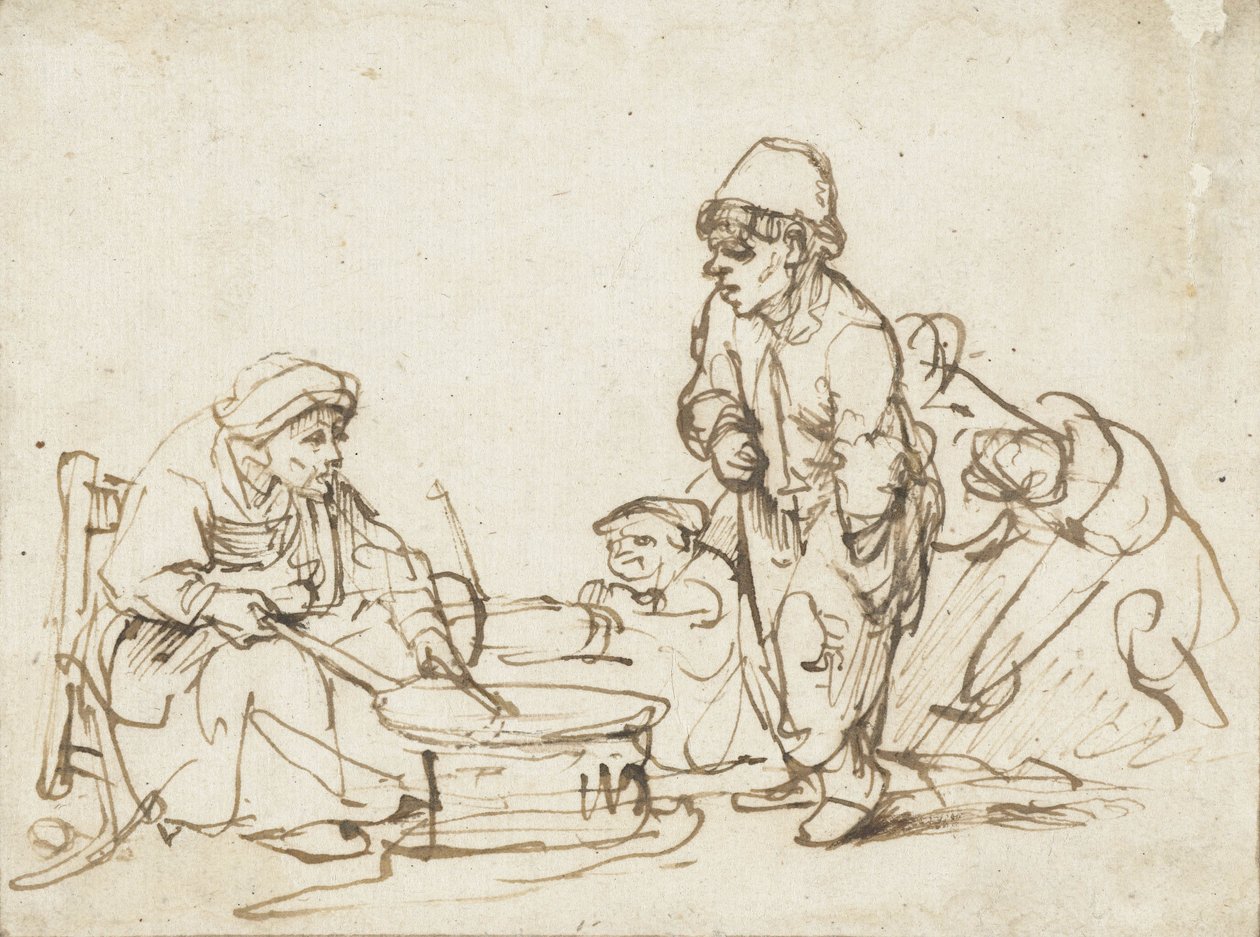 Pannkakskvinnan, ca 1635 av Rembrandt van Rijn
