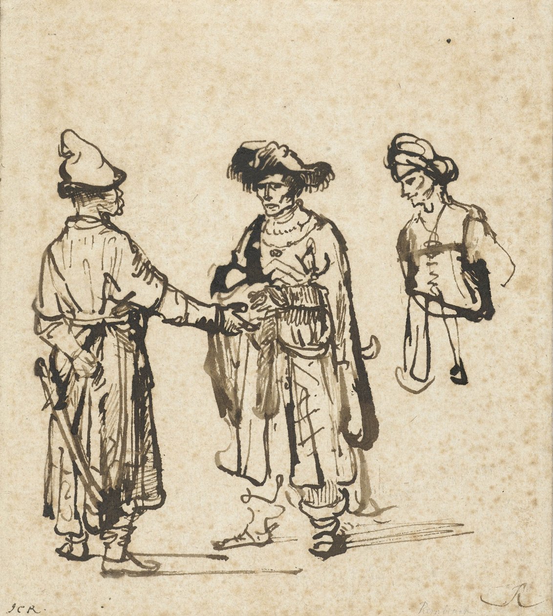 Three Orientals Conversing, c.1645 av Rembrandt van Rijn