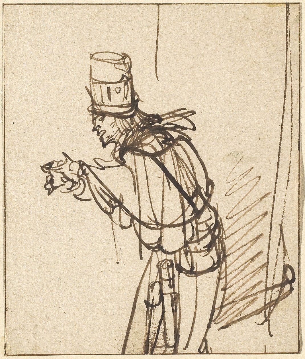 A Quack, ca 1637 (penna & brunt bläck på lagt papper) av Rembrandt van Rijn