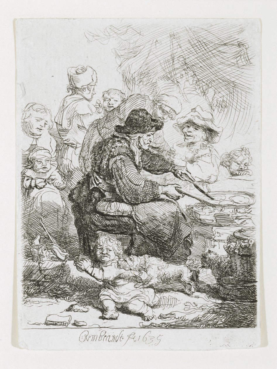 Pannkakskvinnan, 1635 av Rembrandt van Rijn