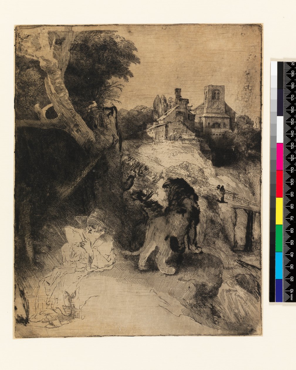 AD.12.39-376 S:t Hieronymus i ett italienskt landskap av Rembrandt van Rijn