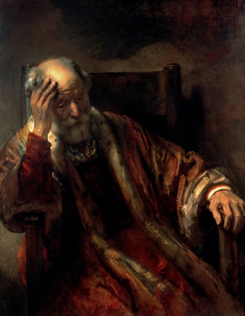 En gammal man i en fåtölj av Rembrandt van Rijn