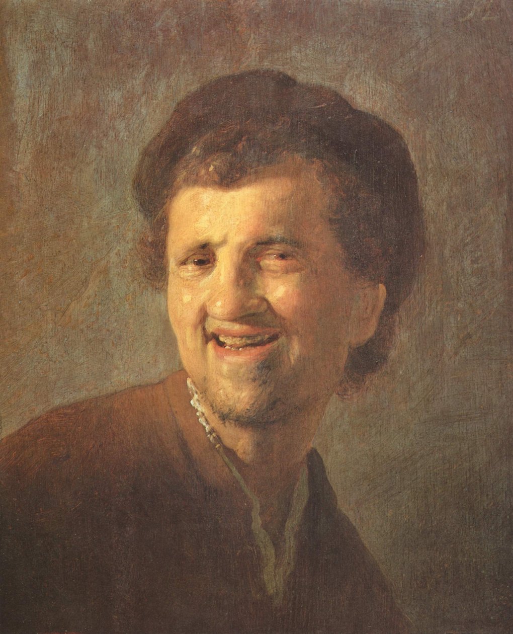 Byst av en skrattande ung man av Rembrandt van Rijn