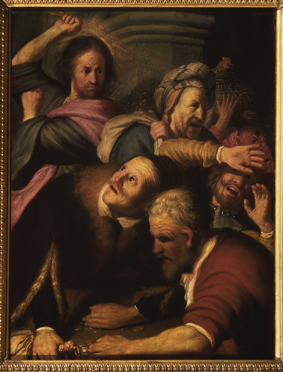 Kristus driver pengaväxlarna från templet, 1626 av Rembrandt van Rijn