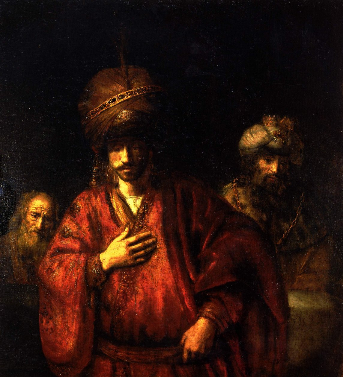 Haman känner igen sitt öde av Rembrandt van Rijn