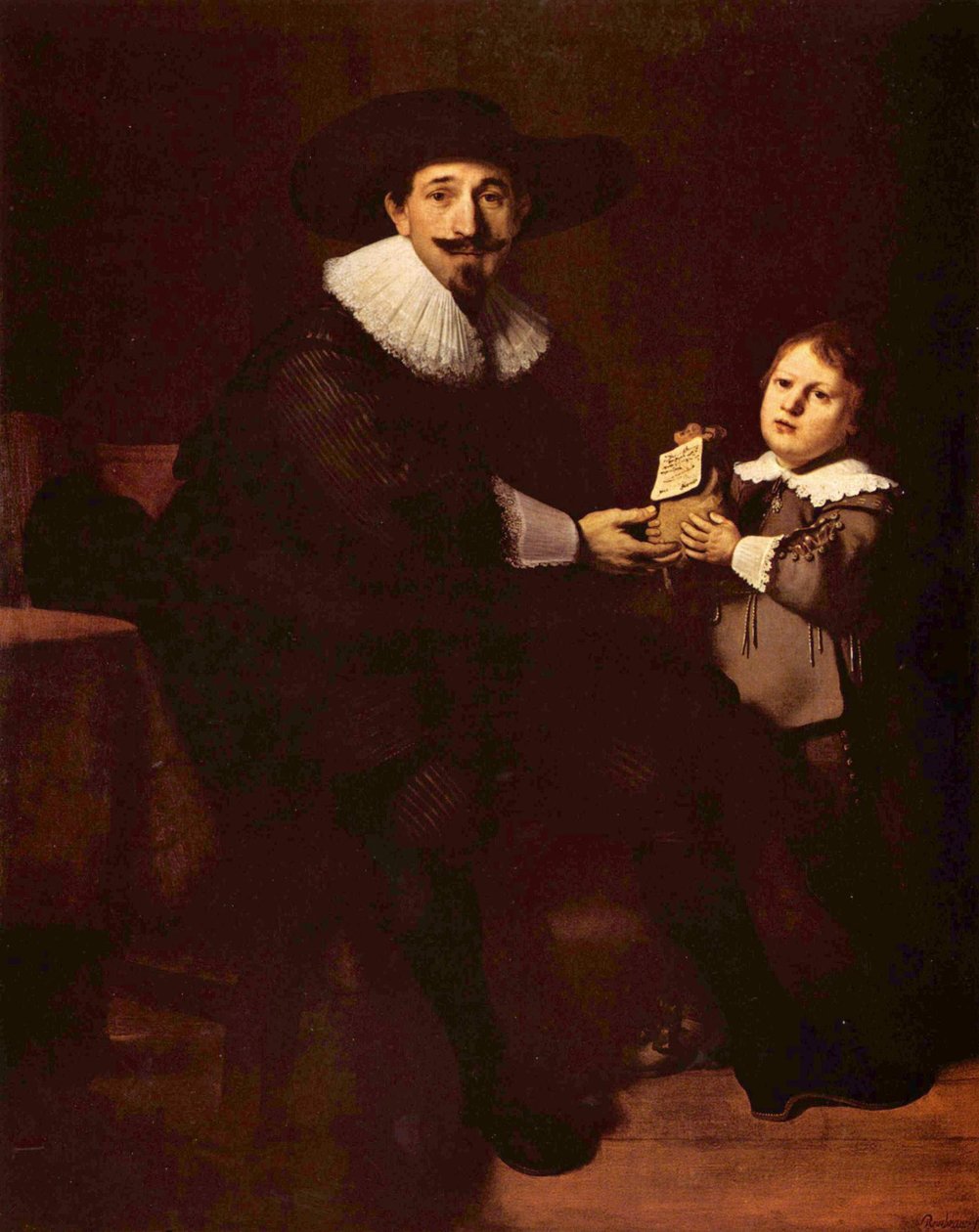 Jean Pellicorne with his son Casper av Rembrandt van Rijn