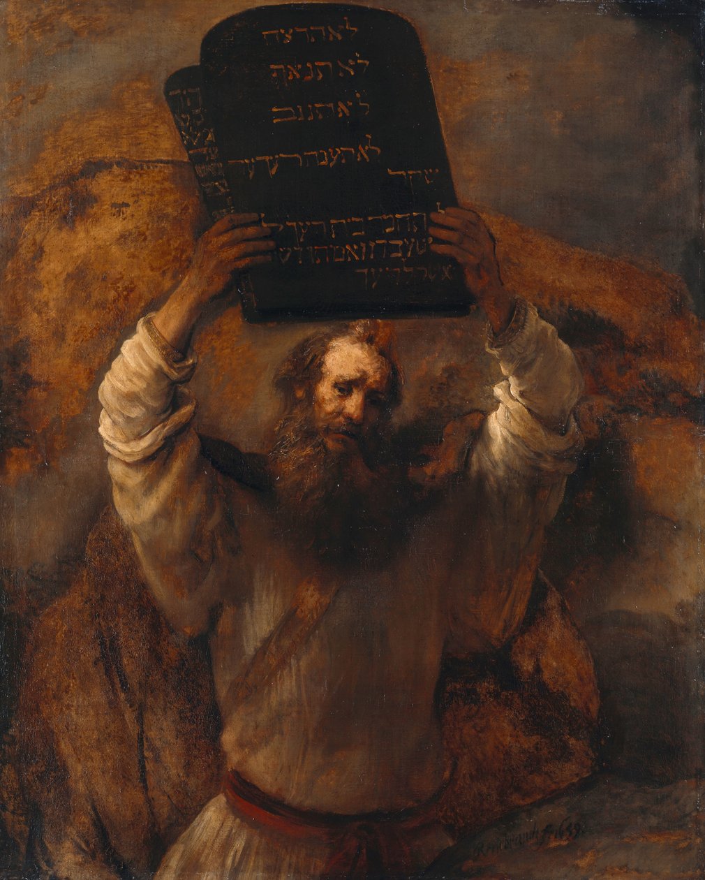 Moses with the Ten Commandments av Rembrandt van Rijn