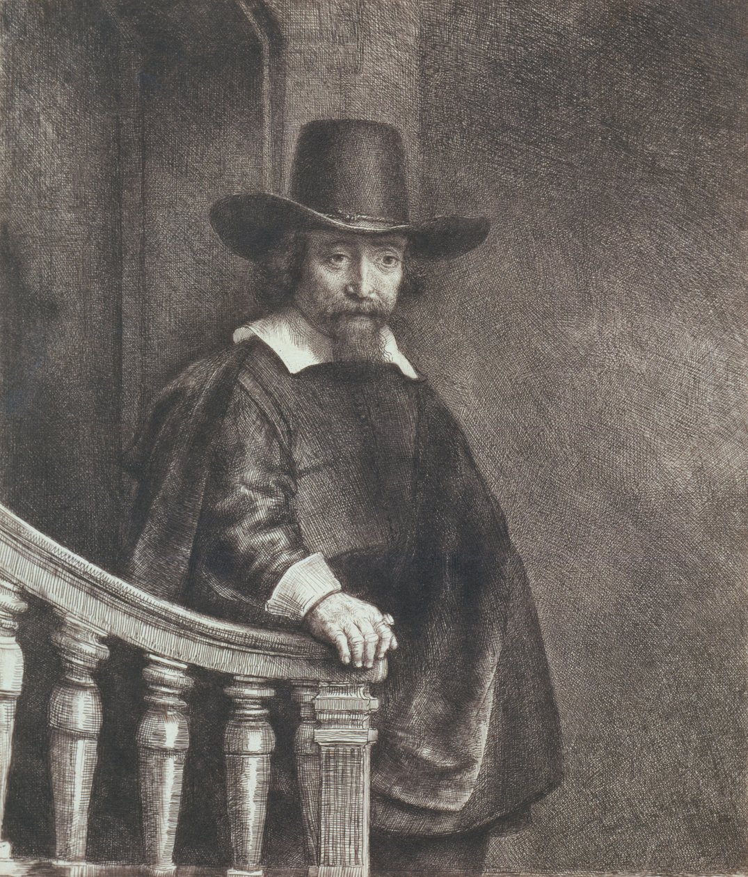 Portrait of Ephraim Bueno, Physician av Rembrandt van Rijn