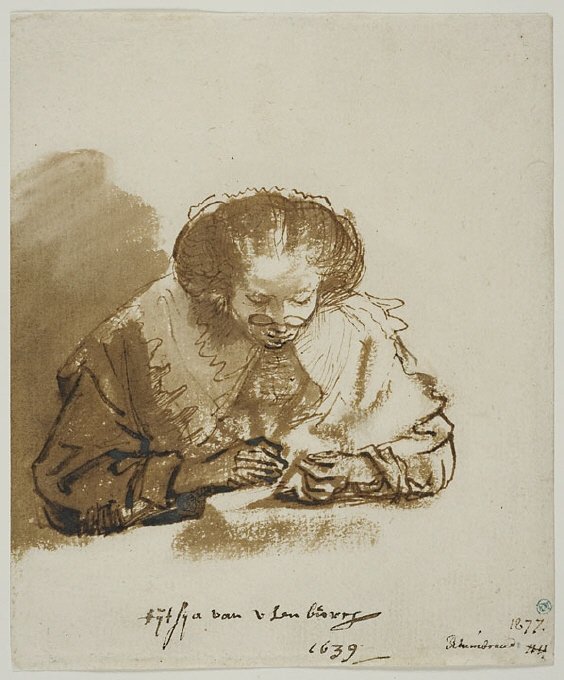 Portrait of Titia van Uylenburgh av Rembrandt van Rijn