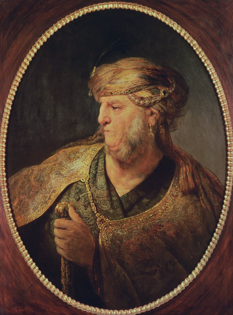Porträtt av en man i orientalisk dräkt, 1633 av Rembrandt van Rijn