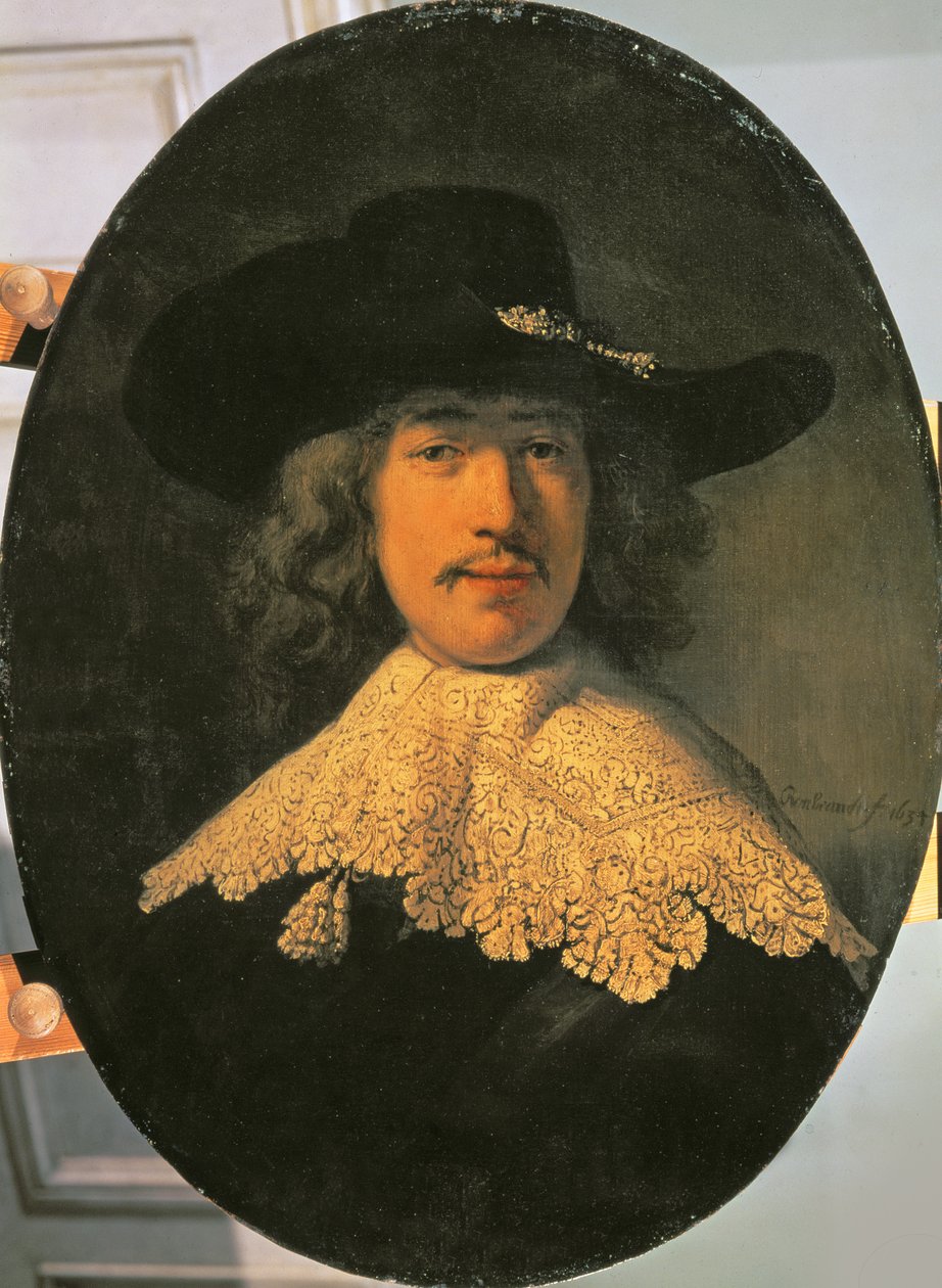 Ata o se Tama talavou ma le Lace Collar, 1634 swed av Rembrandt van Rijn