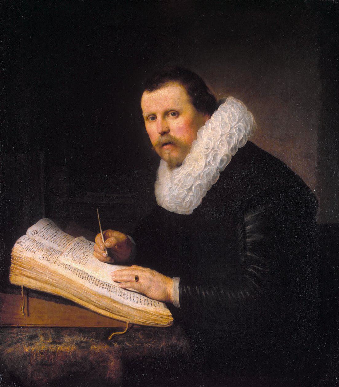 Portrait of a scholar av Rembrandt van Rijn