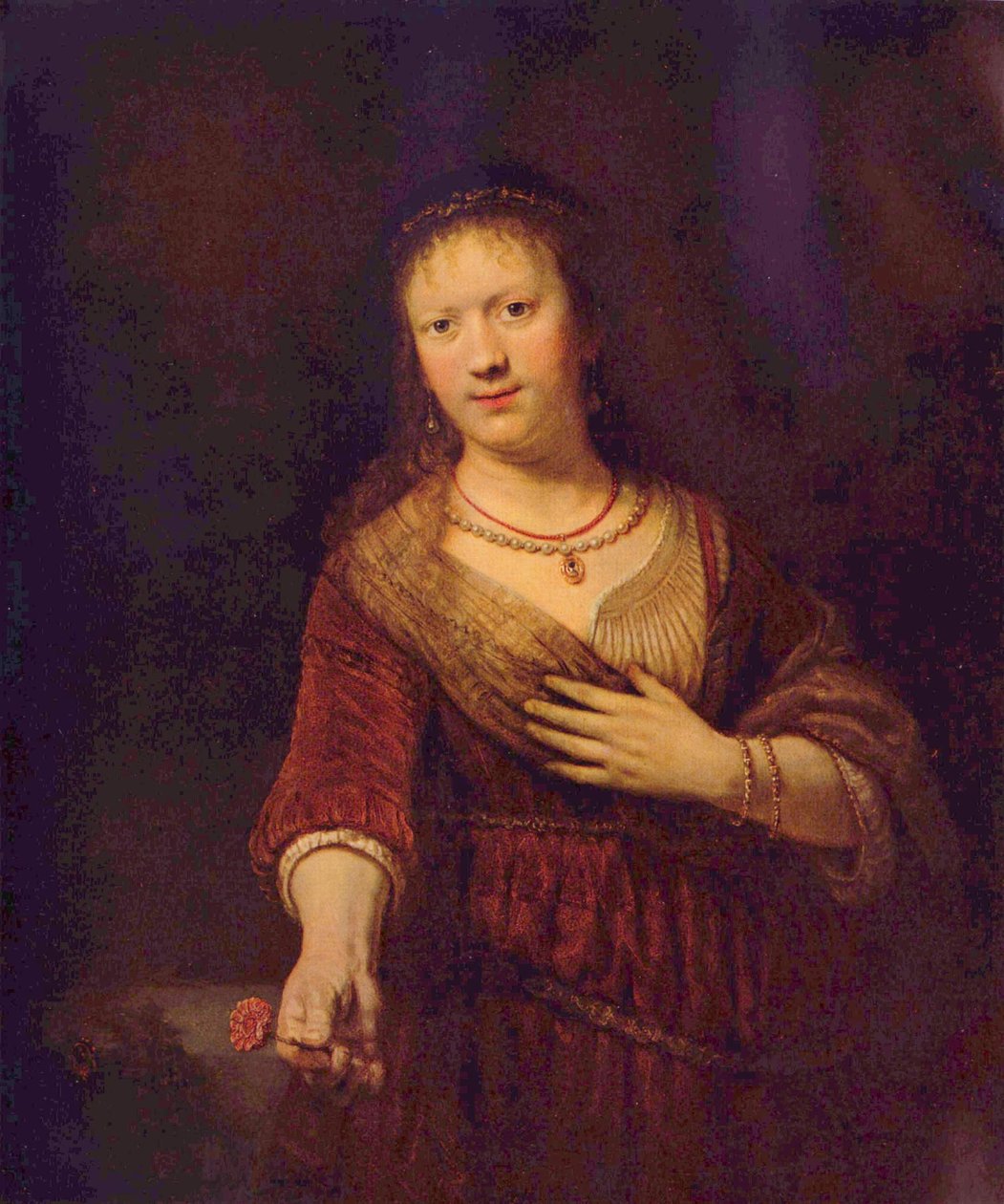 Saskia van Uylenburgh as Flora av Rembrandt van Rijn