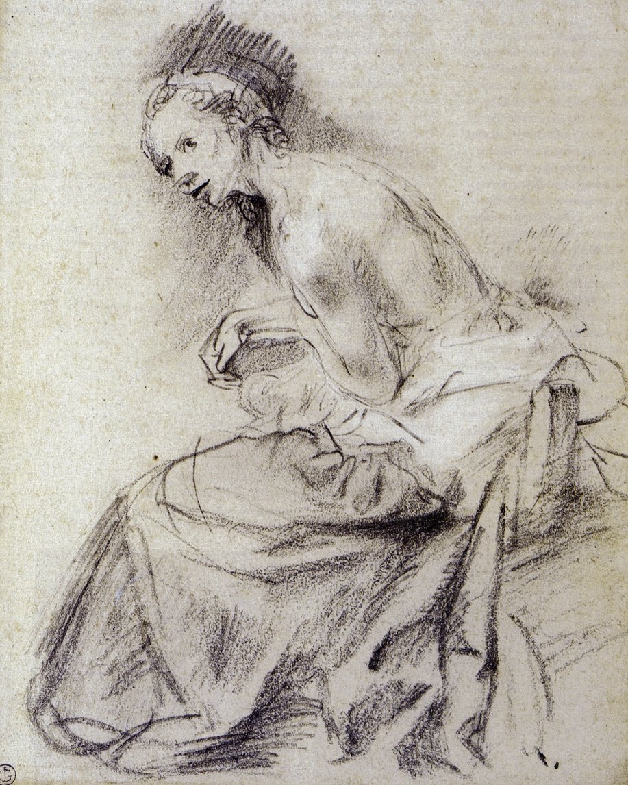 Seated Female Nude av Rembrandt van Rijn