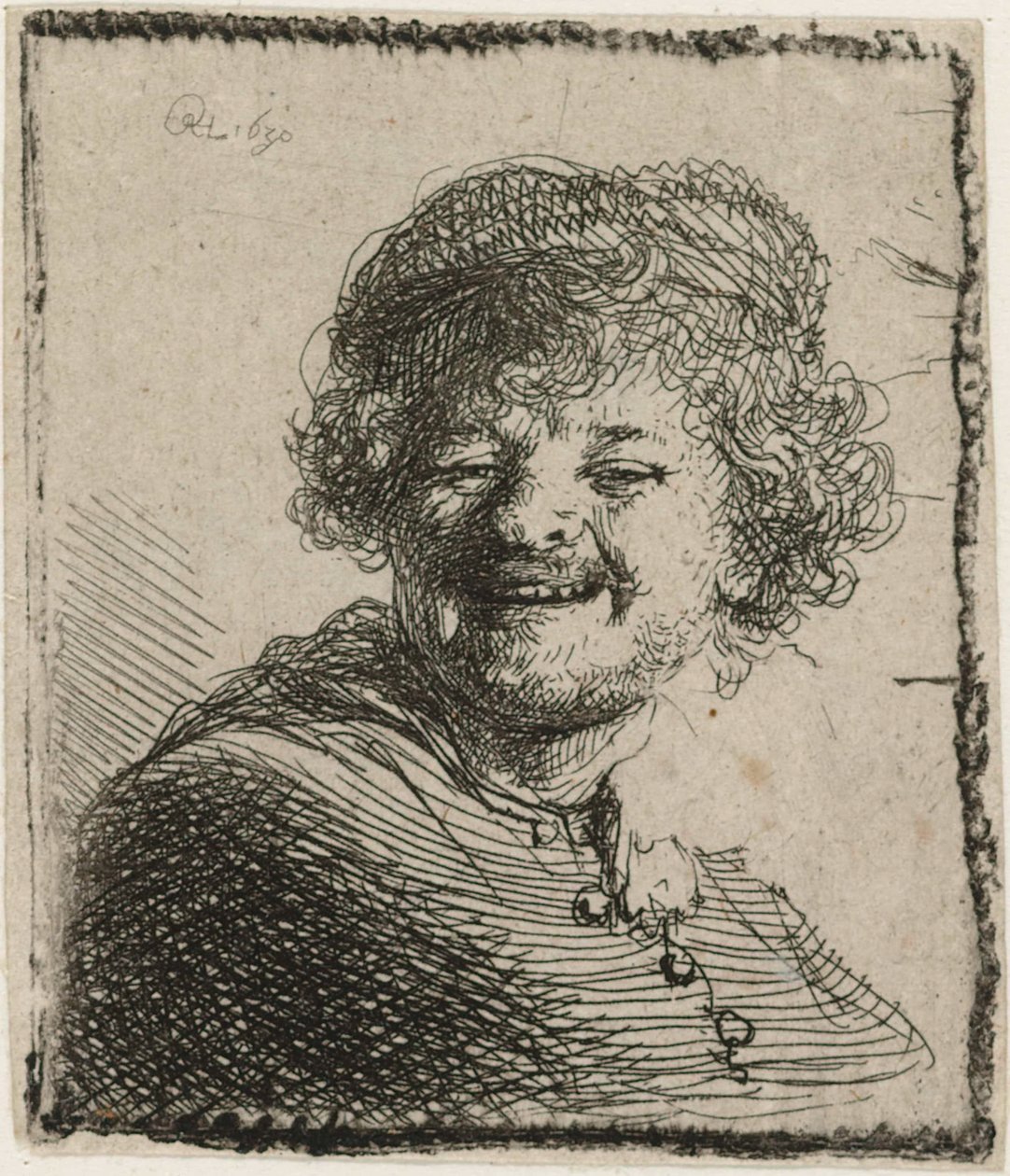 Självporträtt i en keps av Rembrandt van Rijn