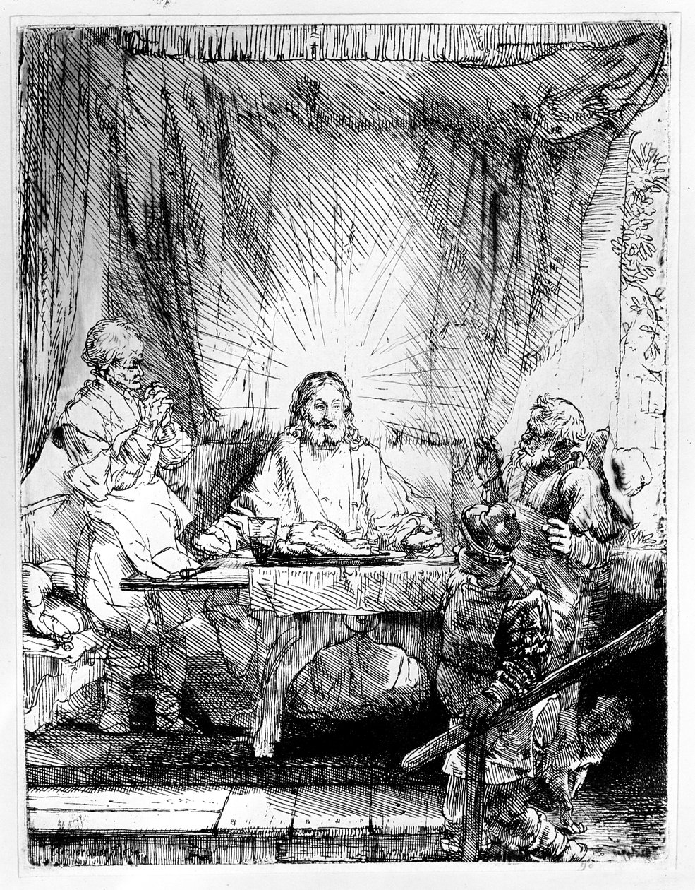Nattvarden i Emmaus, 1654 av Rembrandt van Rijn