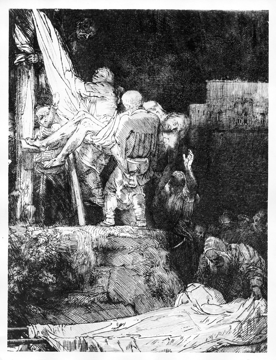 Kushuka kwa Msalaba kwa Mwenge, 1654 swed av Rembrandt van Rijn