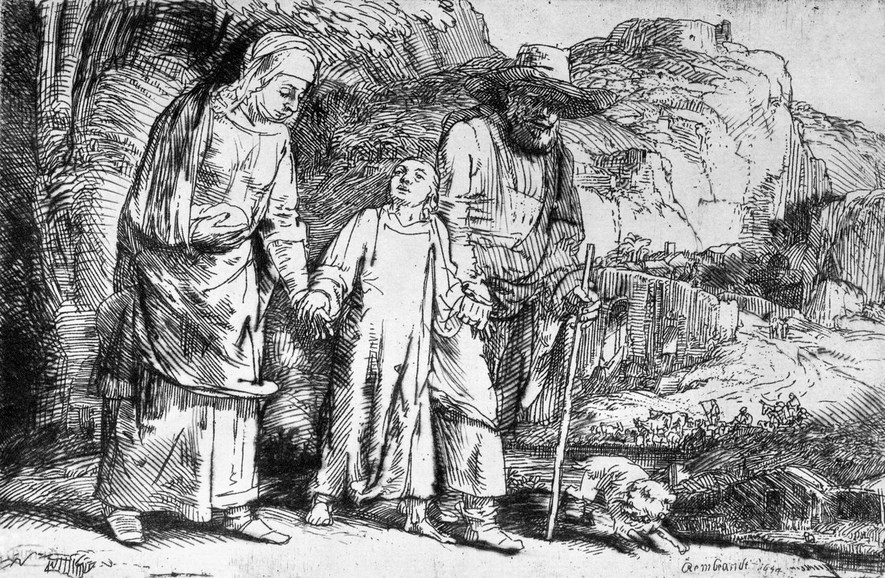 Återkomsten från Egypten, eller Jesus Kristus tagen tillbaka från templet, 1649 av Rembrandt van Rijn