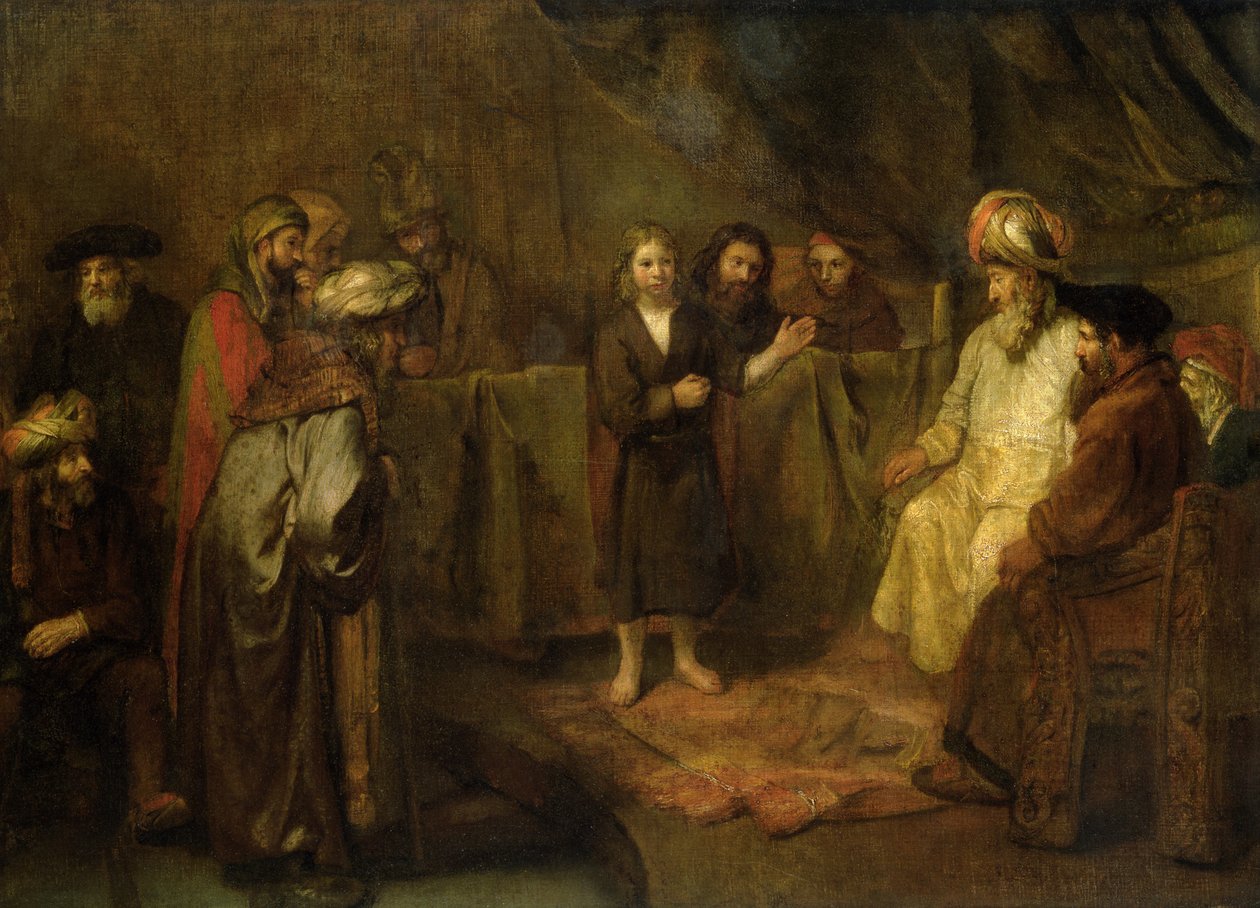 Den tolvårige Jesus framför de skriftlärda, c.1655 av Rembrandt van Rijn