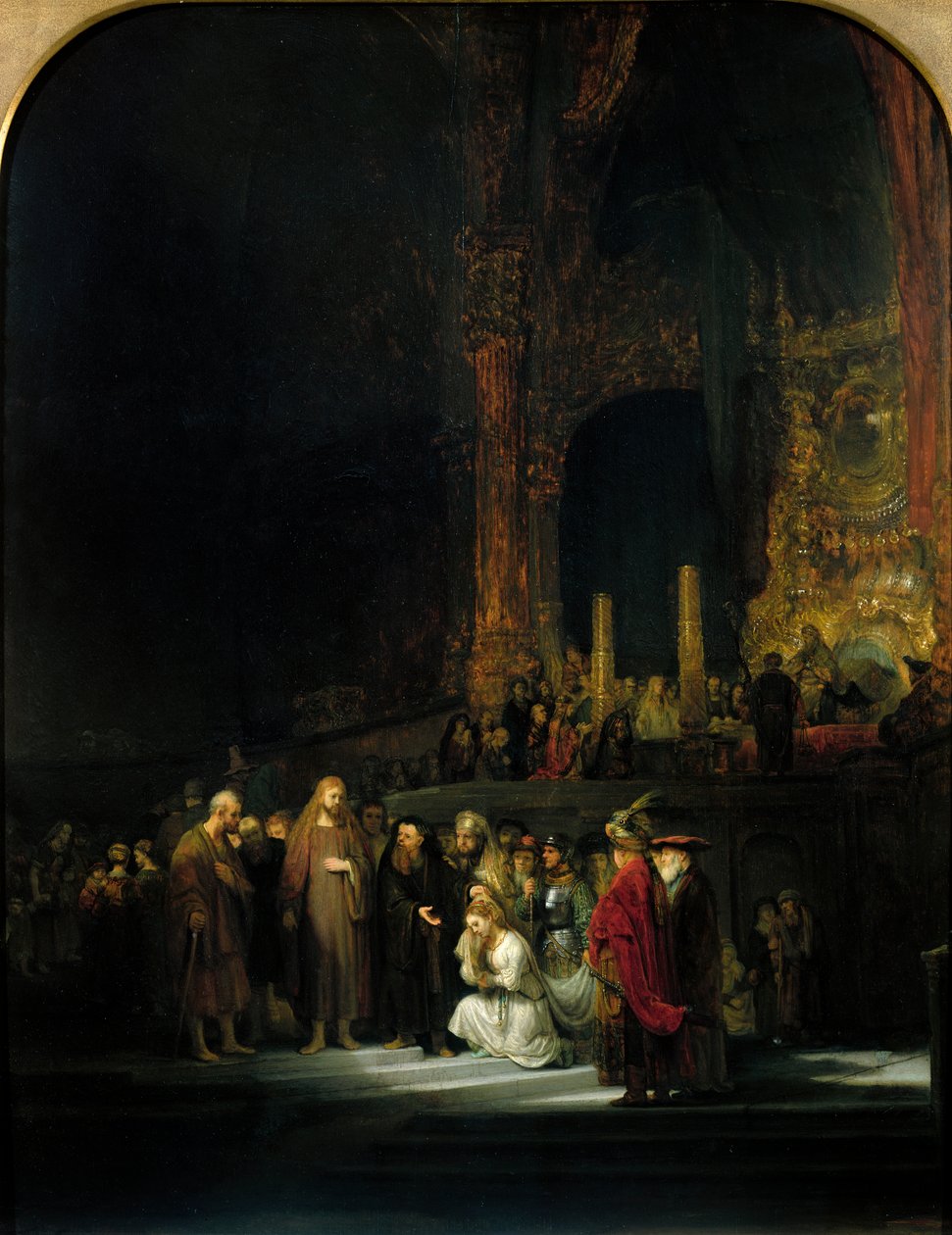 Kvinnan tagen i äktenskapsbrott, 1644 av Rembrandt van Rijn