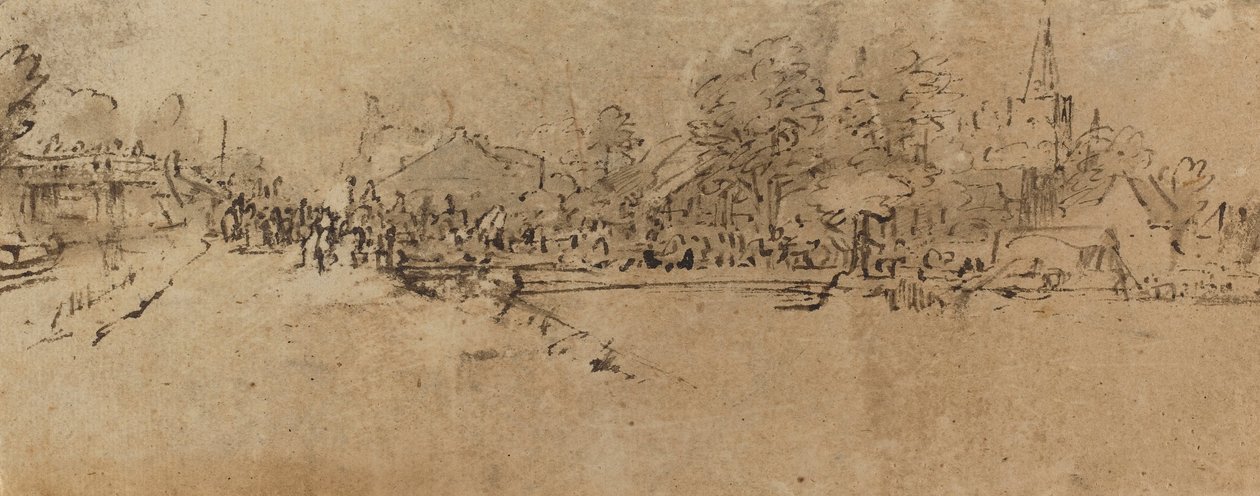 View of Diemen av Rembrandt van Rijn