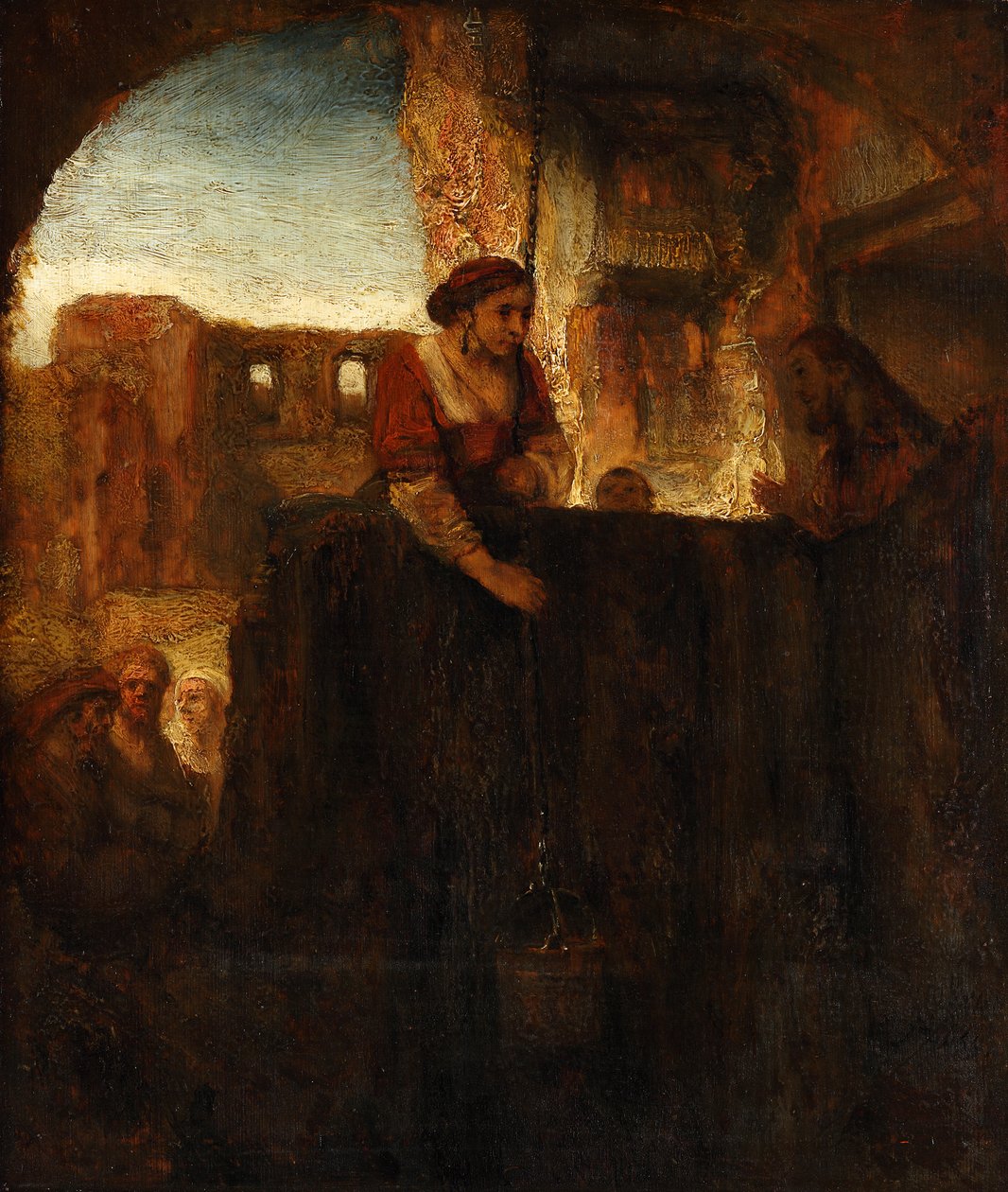 Kristus och kvinnan från Samaria vid brunnen av Rembrandt