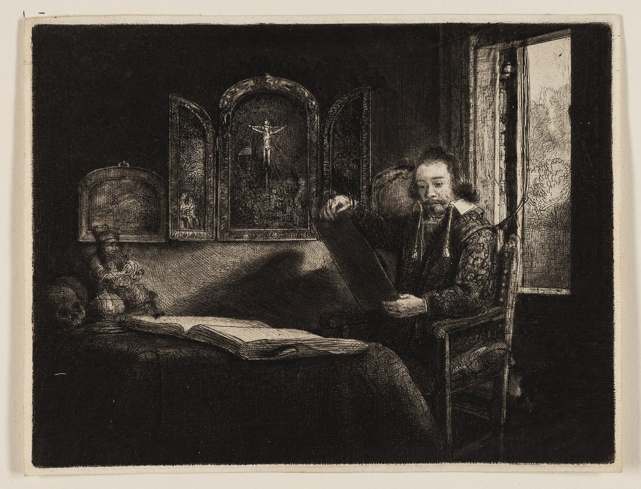 Abraham Francen, apotekare, ca 1657 (etsning och torrnål i svart på papper) av Rembrandt Harmensz. van Rijn