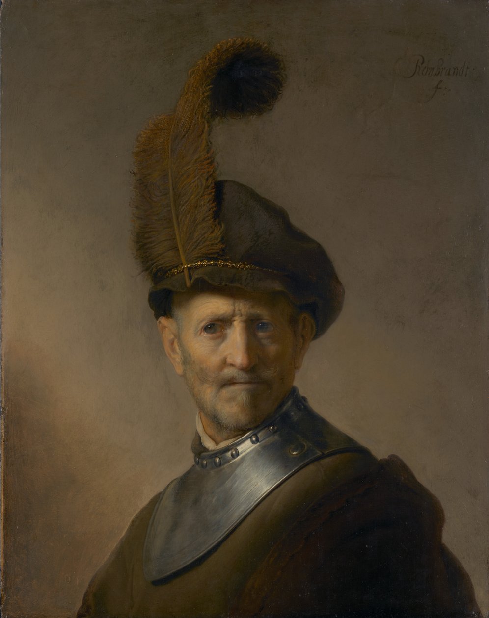 En gammal man i militärdräkt av Rembrandt Harmensz. van Rijn