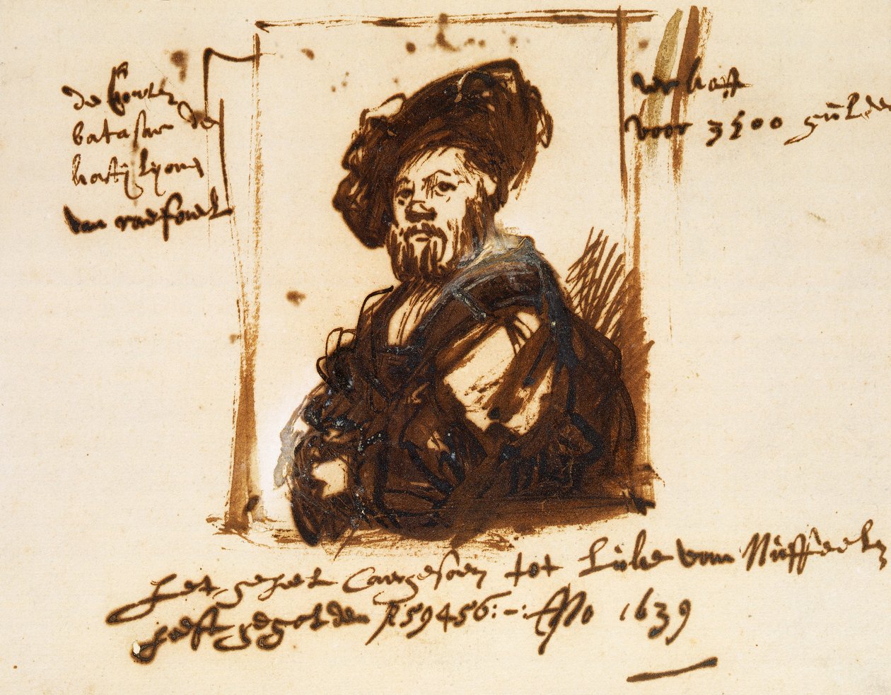 Baldassarre Castiglione, skiss från porträttet av Rembrandt Harmensz. van Rijn